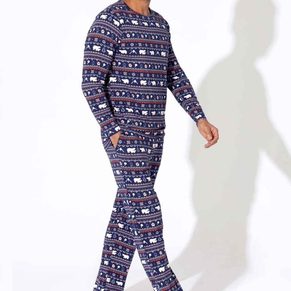 Bellabu Bear Bamboo Pajama Long Sleeve Pants Pajama Set